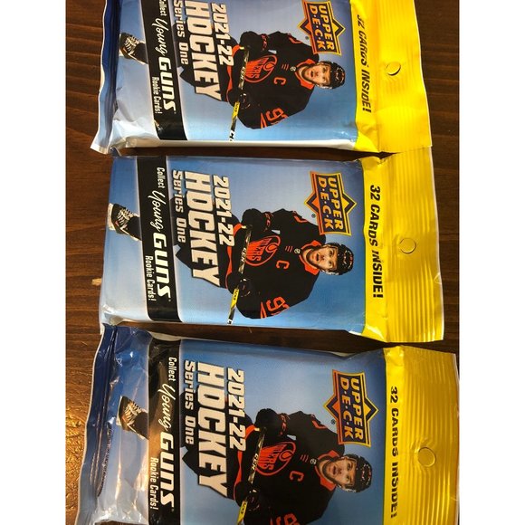 2021-22 Upper Deck NHL Young Guns Series One Cello Packs (Qty: 3) - Picture 3 of 4